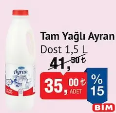 DOST TAM YAĞLI AYRAN 1,5 L DOST TAM YAĞLI AYRAN 1,5 L
